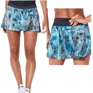 lululemon Women's Play off the Pleats Skirt 13" sz 12 Multi Blue Tennis Golf
